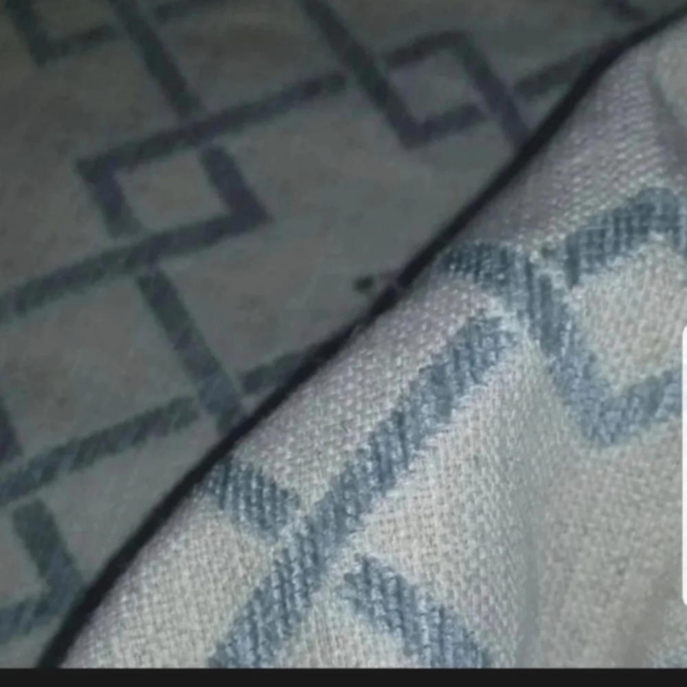 Designer upholstery fabric aqua blue 2.3  yards geometric modern - Picture 7 of 7